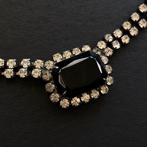 VINTAGE Czech Bohemian Crystal Rhinestone NECKLACE - Picture 2 of 6